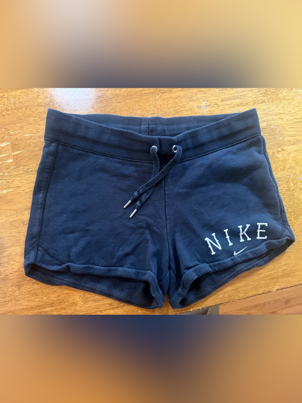 Nike Women's Black Athletic Short Shorts with Drawstring, Medium